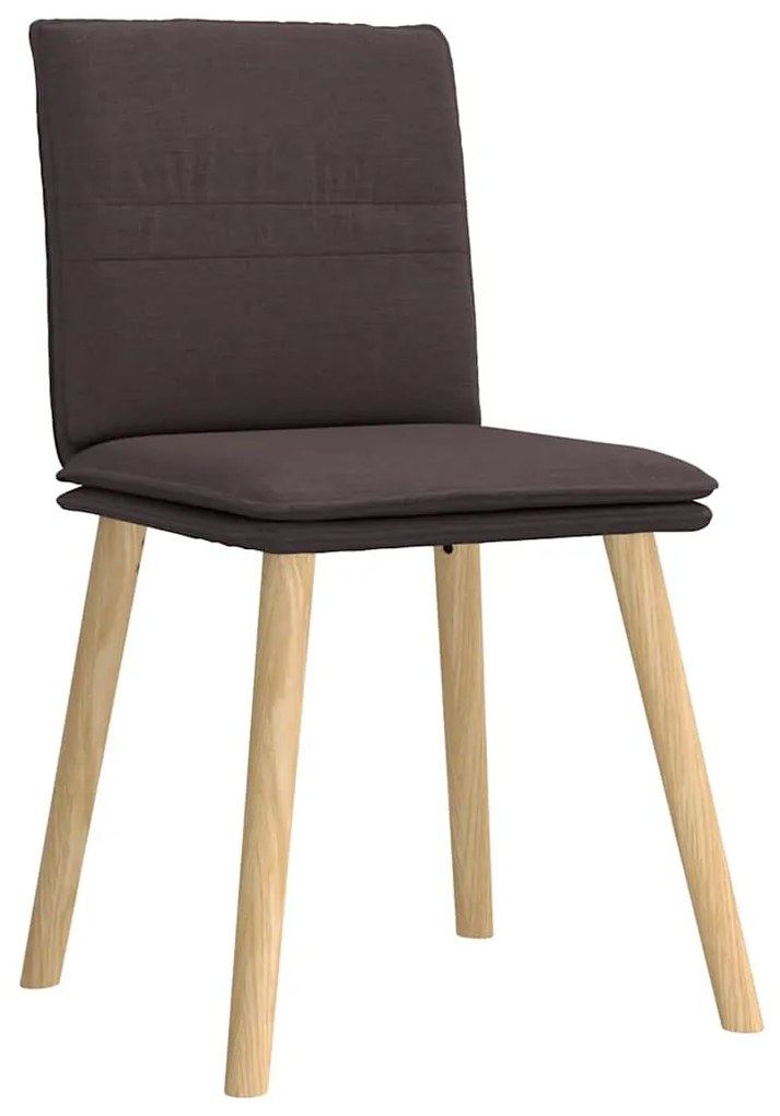 Cadeiras de jantar 4 pcs tecido castanho-escuro