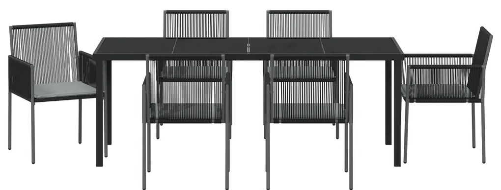 Conjunto de 4 Preto Vime PE 54x60,5x83,5 cm Durável