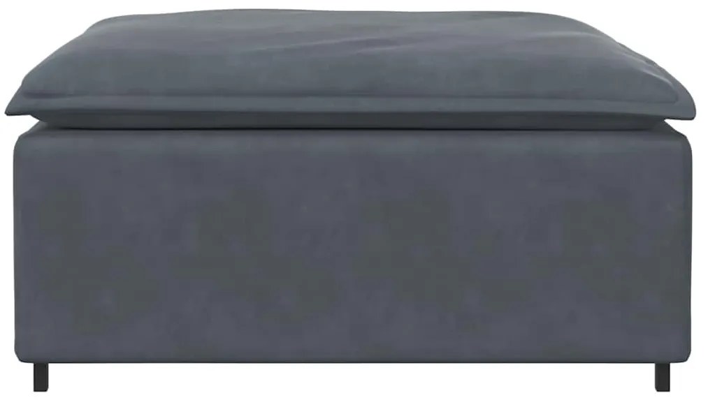 Módulo de pufe para sofá modular cinzento-escuro 100x100x48 cm