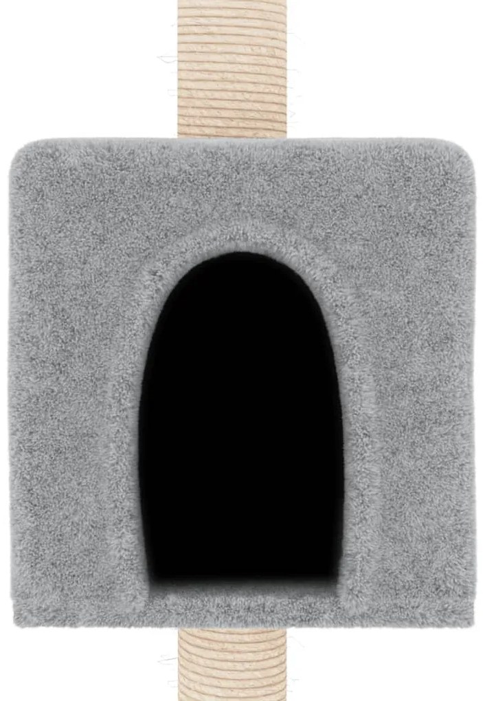 Árvore p/ gatos c/ postes arranhadores sisal 180 cm cinza-claro