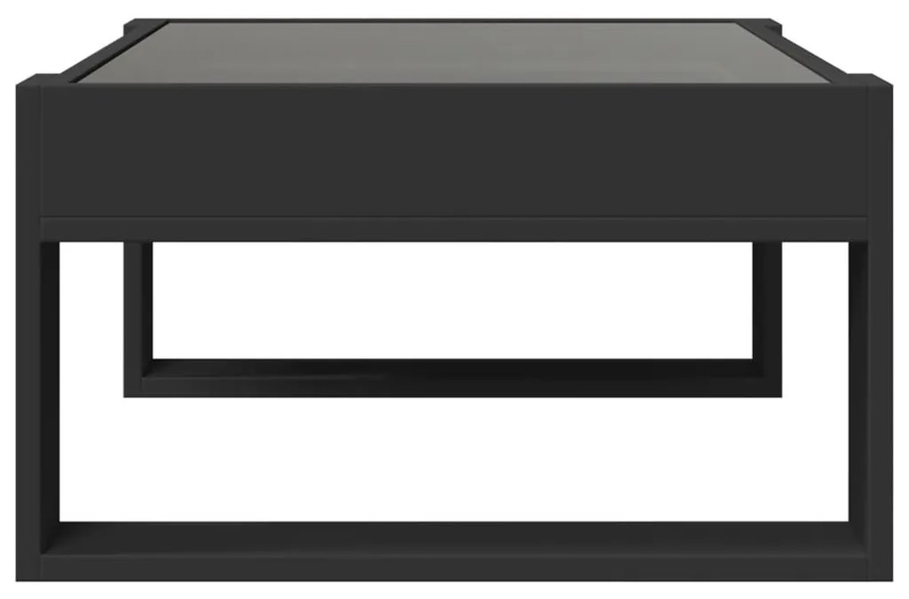 Mesa de centro luzes LED Infinity 70x53x30 cm preto