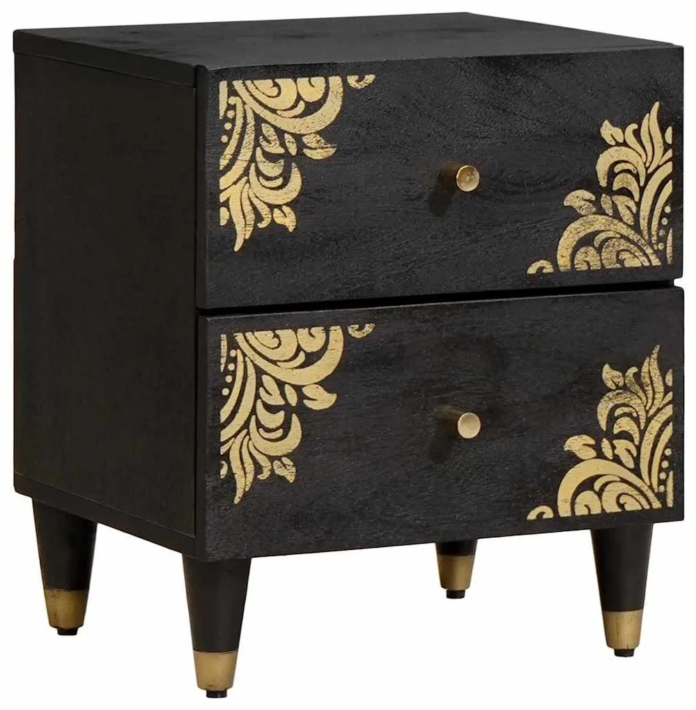 vidaXL Armário de Cabeceira com gaveta Preto 40 x 33 x 46 cm