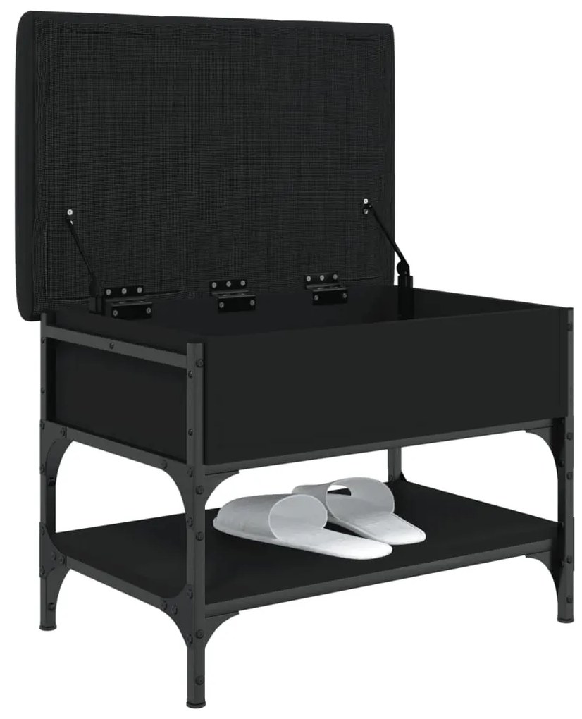 Banco sapateira 62x42x45 cm derivados de madeira preto