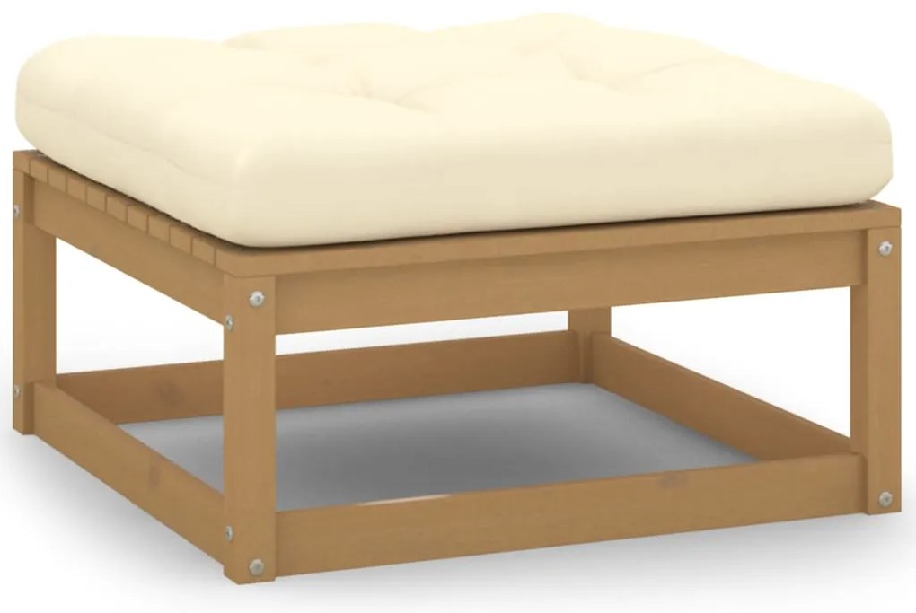 5 pcs conjunto lounge de jardim c/ almofadões pinho maciço