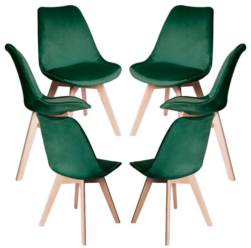 Pack 6 Cadeiras Synk Veludo - Verde escuro
