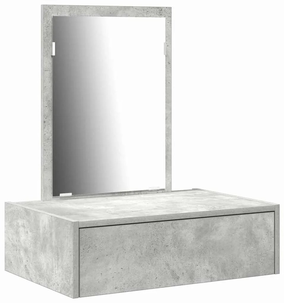 Mesa de Maquiagem Suspensa Cinza Concreto 60x40x70 cm