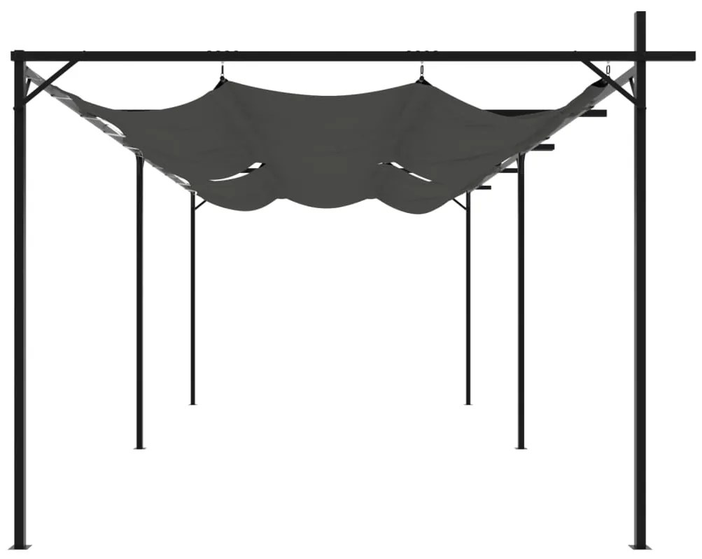 Pérgola com toldo retrátil 589x292x230 cm cor antracite