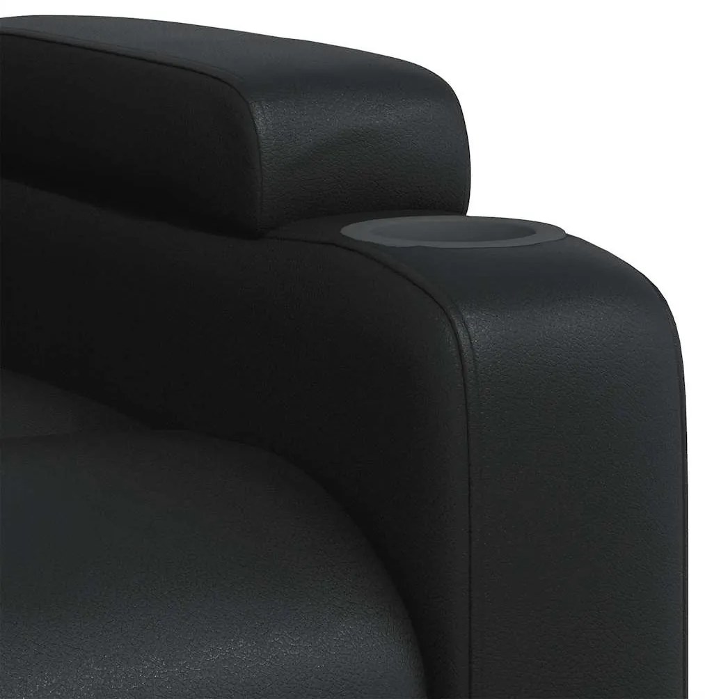 Poltrona reclinável couro artificial preto