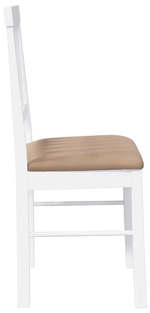 Cadeiras de jantar com almofadões 2 pcs madeira maciça branco