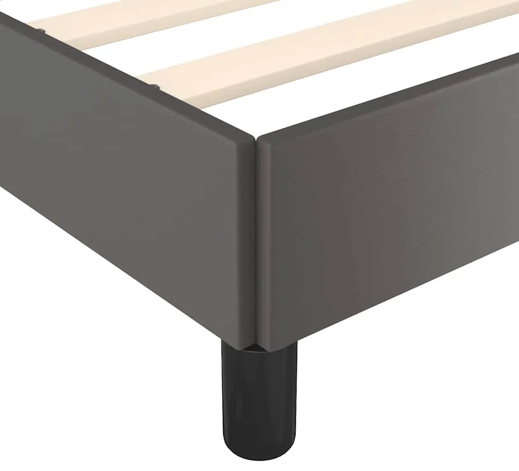 Estrutura cama c/ cabeceira sem colchão 140x200 cm cinzento