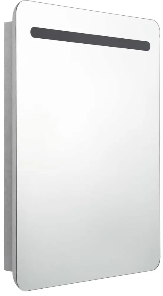 Armário espelhado casa de banho LED 60x11x80cm cinzento cimento