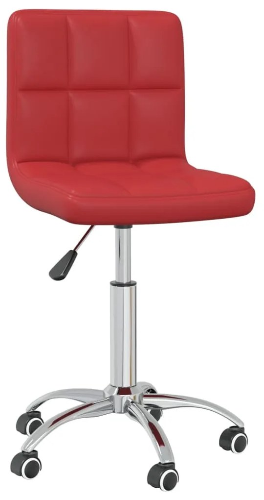 vidaXL Cadeira de jantar giratória couro artificial vermelho tinto