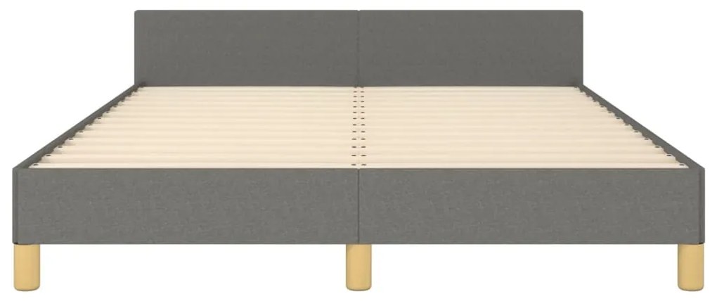 Estrutura de cama sem colchão 140x200 cm tecido cinzento-escuro