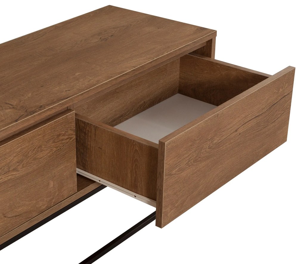 Conjunto de Mobiliário de Sala Laxus – Nogueira/Preto – 90x39x40 cm