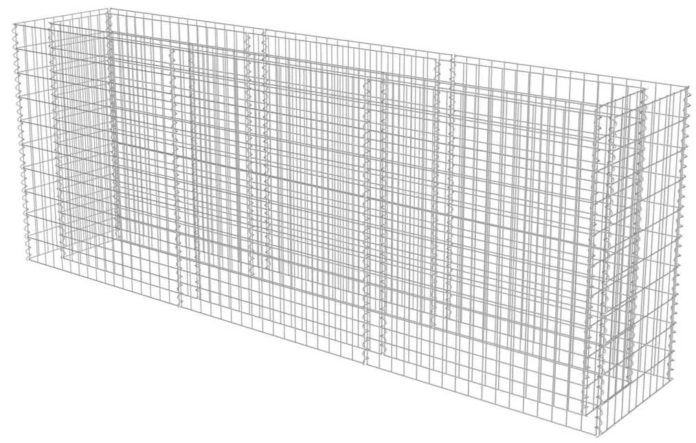 Canteiro elevado/cesto gabião 270x50x100 cm aço galvanizado
