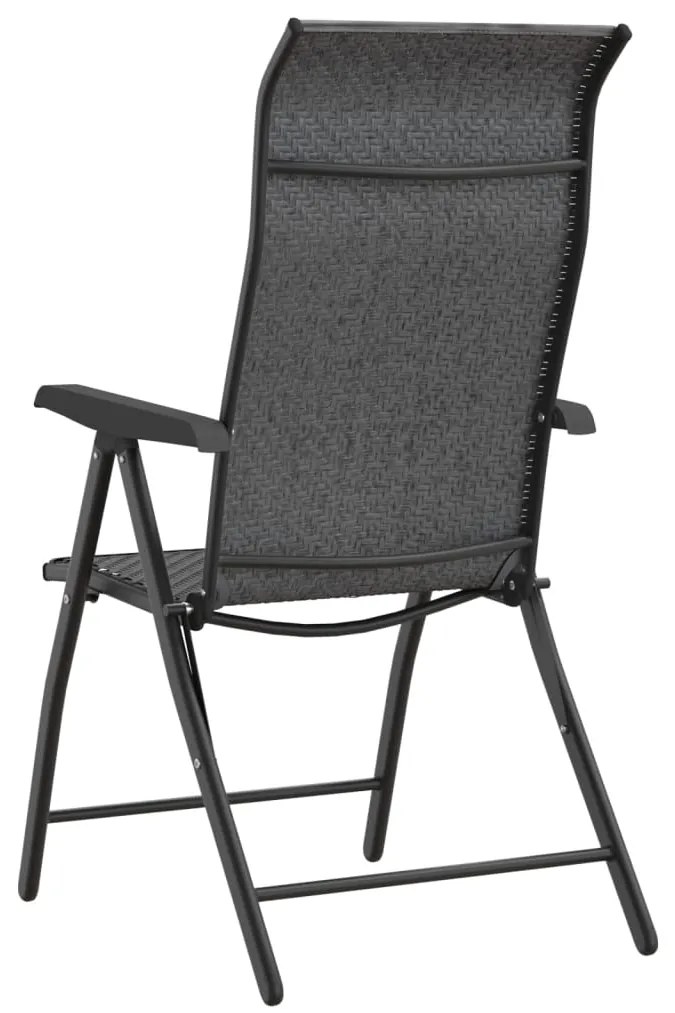 Cadeiras de jardim dobráveis 4 pcs vime PE cinzento