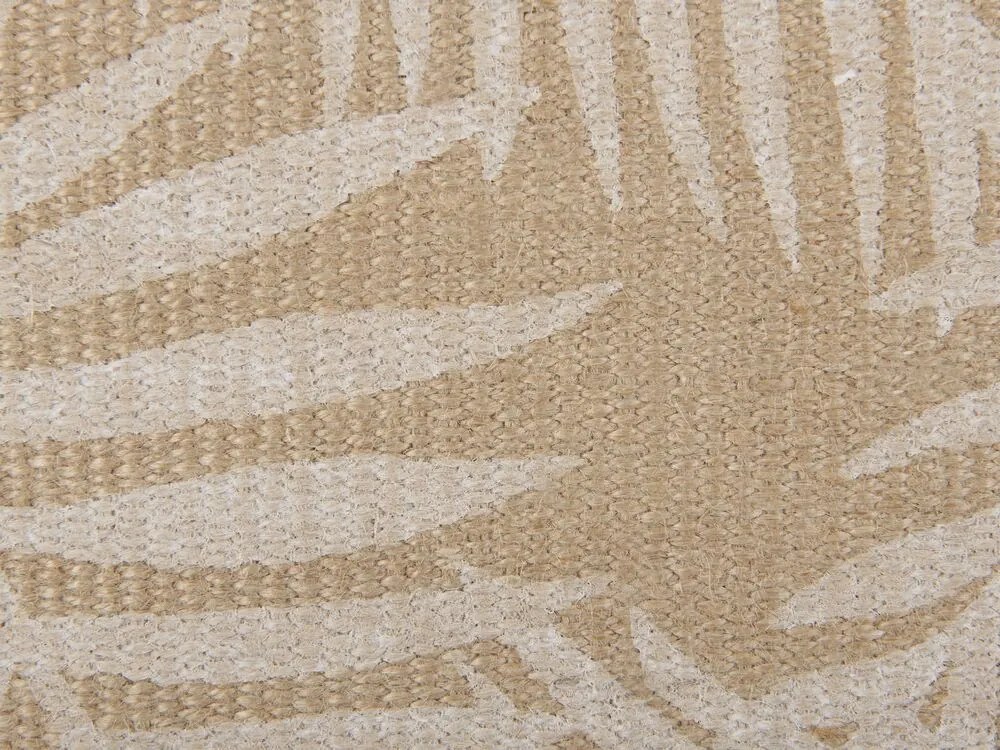 Conjunto de 2 almofadas decorativas com padrão de folha em juta branca-creme 45 x 45 cm RUBUS Beliani