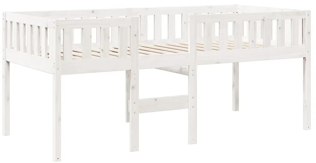 Cama de criança sem colchão 75x190 cm pinho maciço branco
