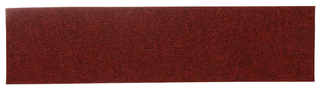Tapetes de escada adesivos 30 pcs 76x20 cm retangular vermelho