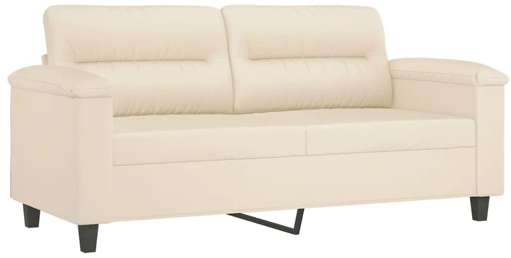 Sofá 2 lugares c/ almofadas 140 cm microfibra bege