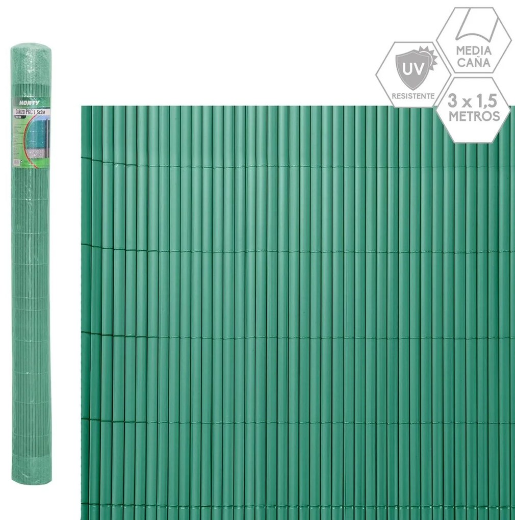 Caniço Verde PVC Plástico 3 x 1,5 cm