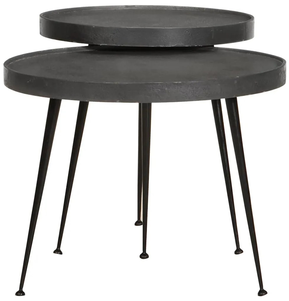 Mesas de centro 2 pcs derivados de madeira preto