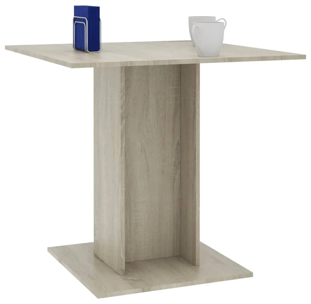 Mesa de jantar 80x80x75 cm contraplacado carvalho sonoma