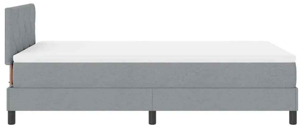 Cama Box Spring com Colchão &amp; LED Cinza Claro 120x190 cm Tecido