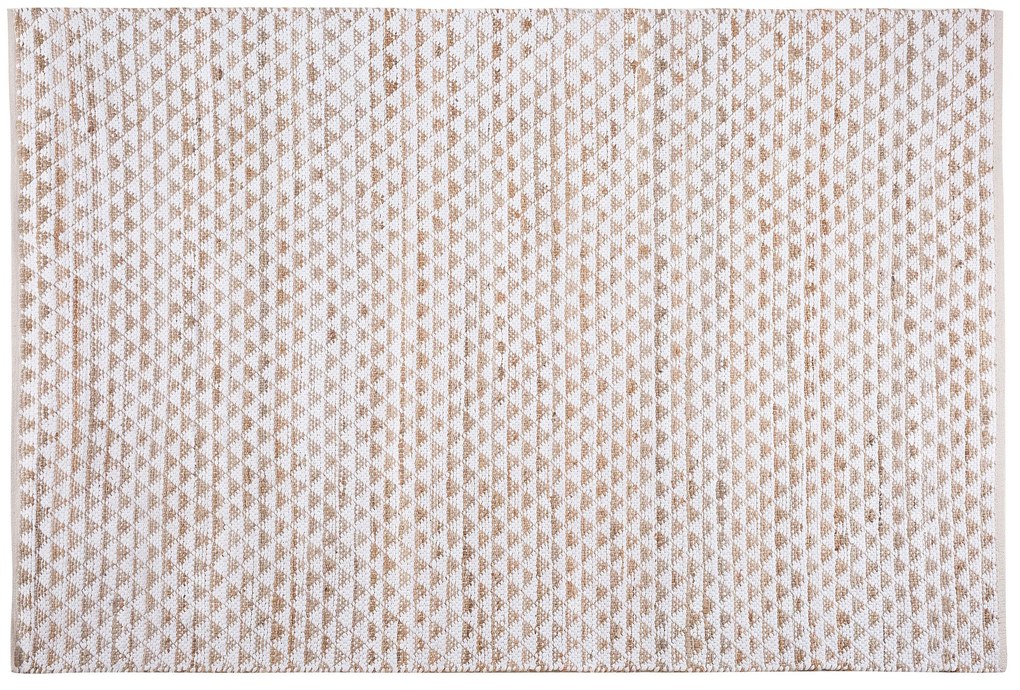 Tapete de algodão e juta creme 140 x 200 cm TUNCELI Beliani