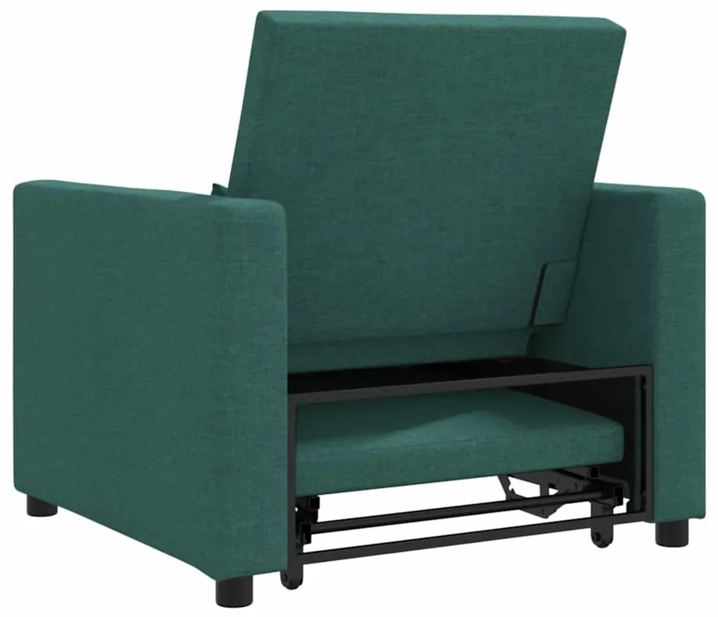 Sofá-Cama Conversível 3 em 1 Verde Escuro