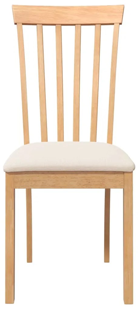 Cadeiras de jantar com almofadões 2 pcs madeira maciça natural