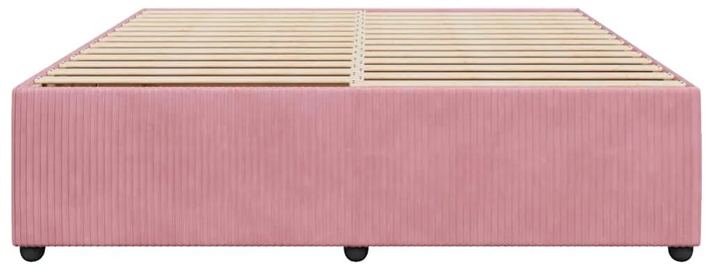 Estrutura de cama 180x200 cm veludo rosa