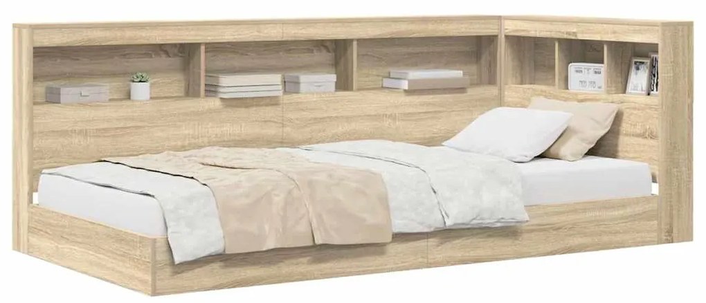 Cama Estante Carvalho Sonoma 75 x 190 cm em Madeira Projetada