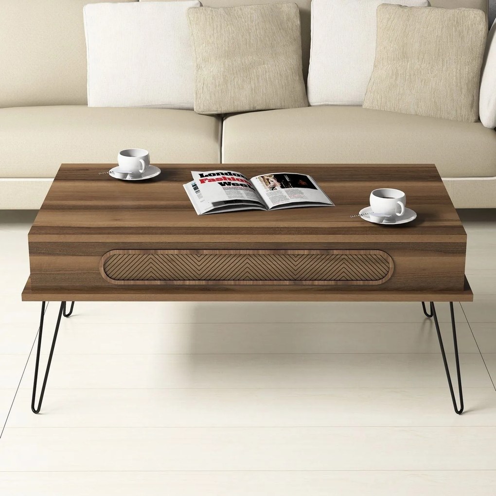 Mesa de Centro Ekol – Nogueira – 105x45,8x56 cm