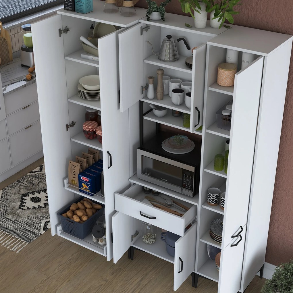 Armário Alto de Cozinha "Stella " - Branco - Design Moderno