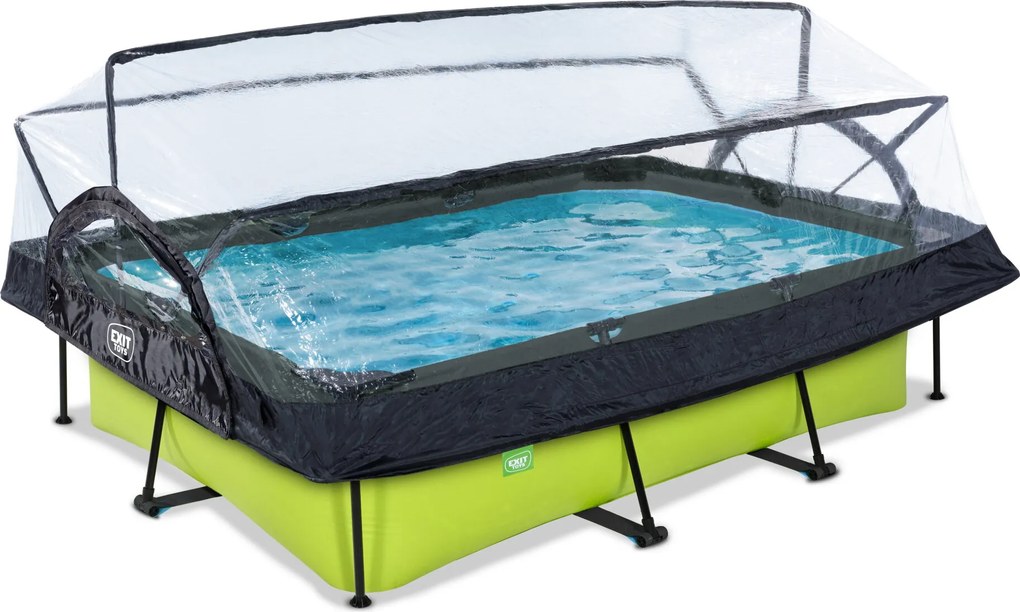 Piscina retangular Lime 300 x 200 x 65 cm com bomba de filtragem e cobertura - verde