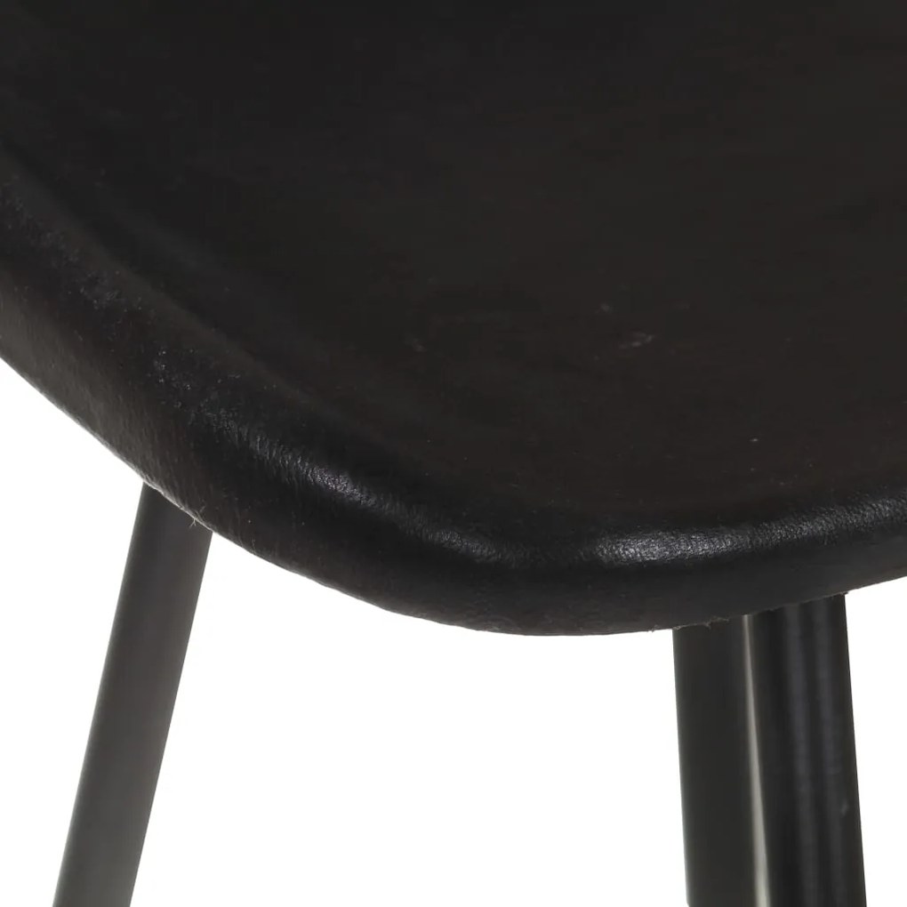 Bancos de bar 4 pcs couro genuíno preto