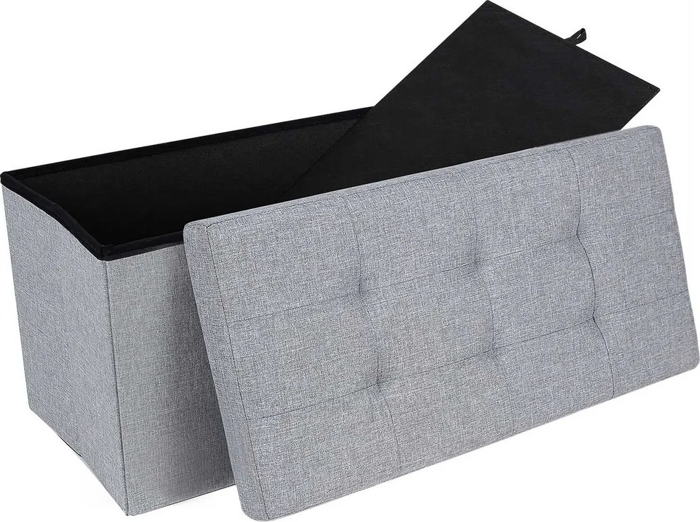 Banco de arrumação ou entrada 76 x 38 x 38 cm Cinzento claro