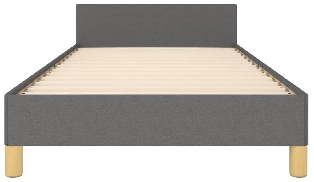 Estrutura de cama sem colchão 90x190 cm tecido cinzento-escuro