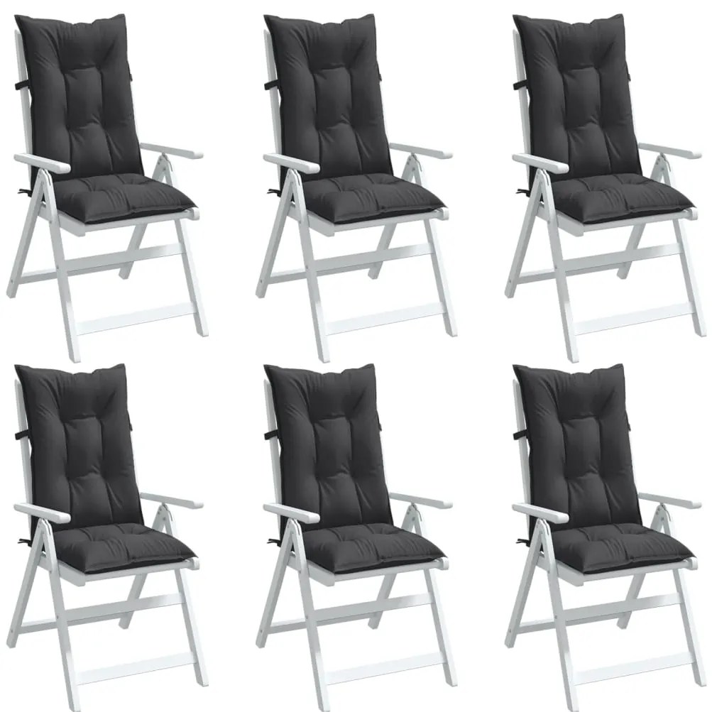 vidaXL Almofadões para cadeiras altas 6 pcs mesclado tecido antracite