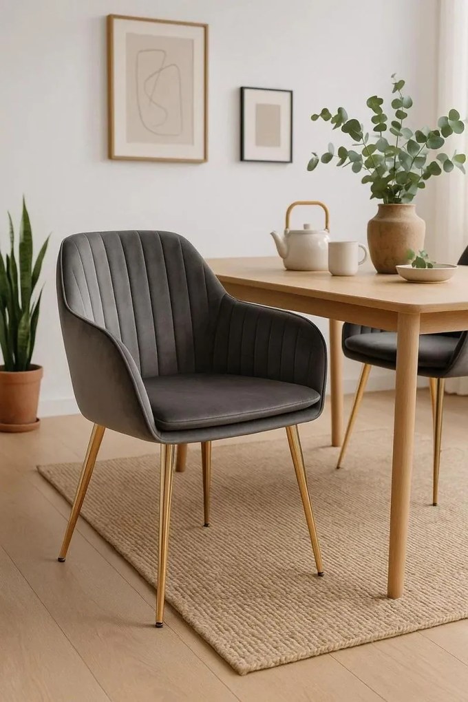 Cadeira Chic Golden - Cinza escuro