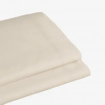 Sábana De Cima Em Algodão Percal De 180 Fios Para Cama De 90 Cm Agassi Creme Cannoli & Cama 90cm (160 X 280 Cm) - Sklum