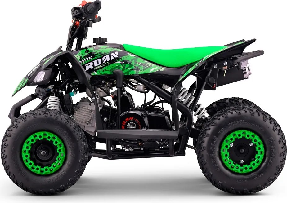 Mini moto 4 gasolina para crianças de gasolina 110cc Roan Ratte R6 R-N-1,C/ marcha-atrás e limitador velocidade Verde