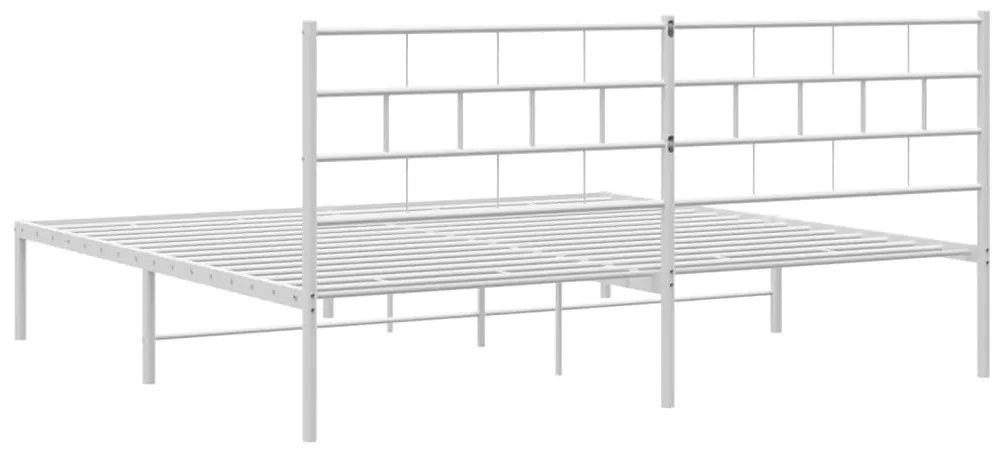 Estrutura de cama com cabeceira 180x200 cm metal branco