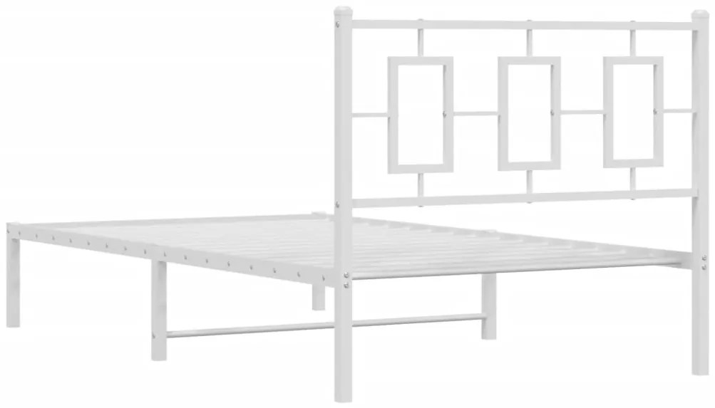 Estrutura de cama com cabeceira 100x200 cm metal branco