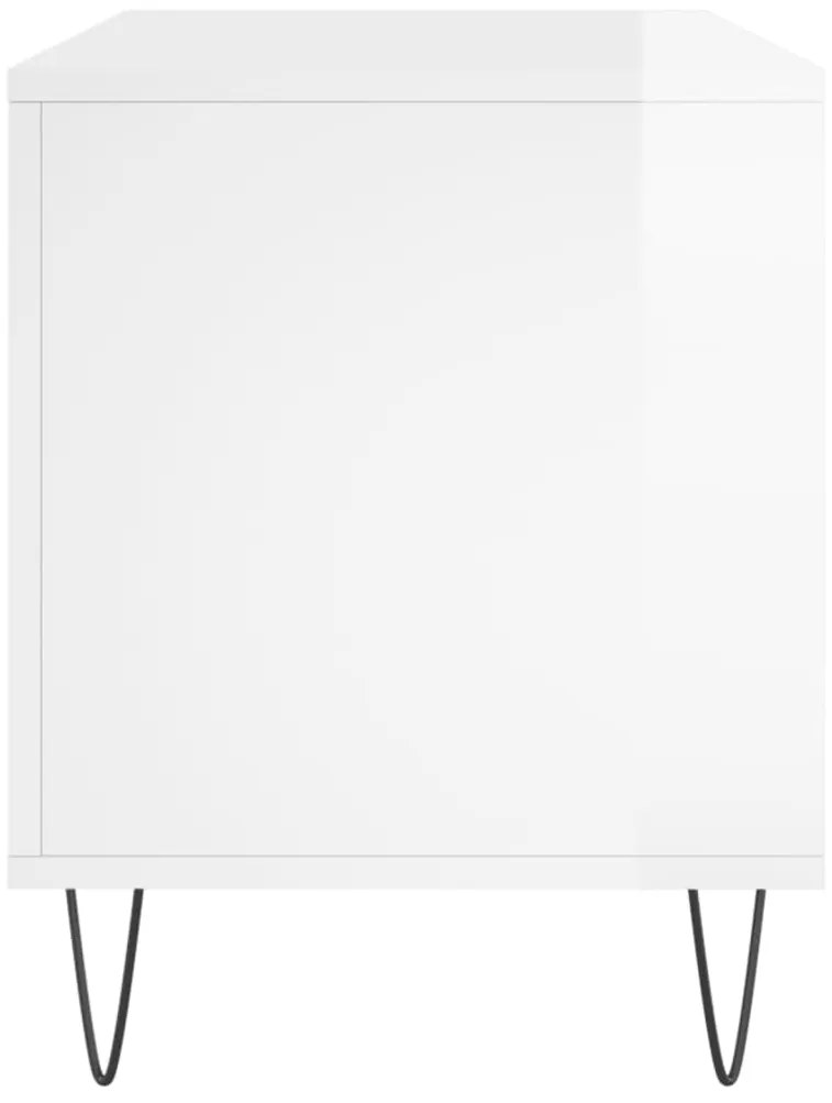 Armário p/ discos 100x38x48 cm deriv. madeira branco brilhante