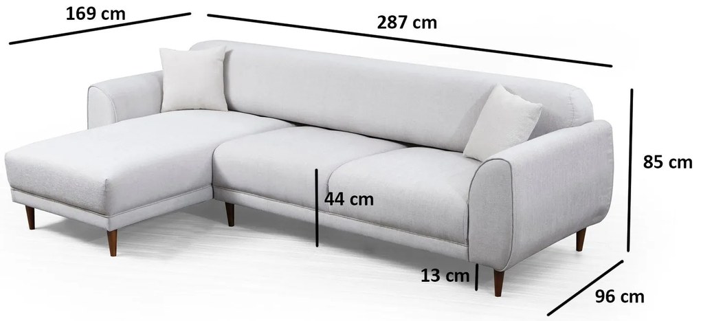 Sofá-Cama de Canto Image Corner – Bege – 287 x 169 cm