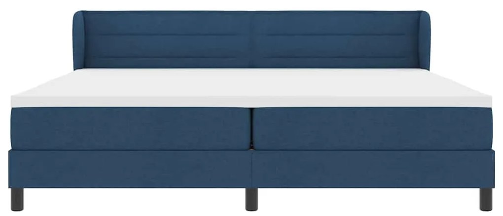 Cama Box Spring vidaXL com Colchão Azul 200x200 cm em Tecido
