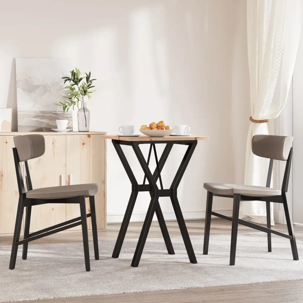 Mesa de jantar estrutura em Y 50x50x75 cm pinho e aço
