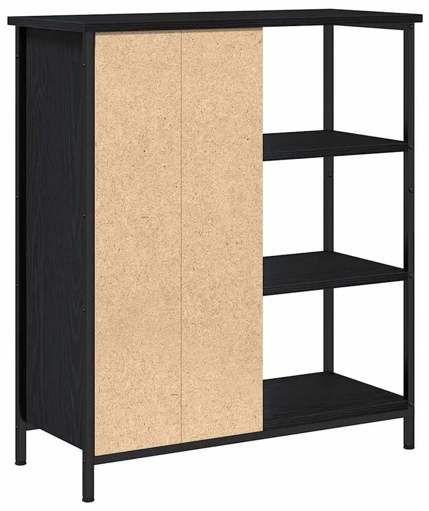 Sideboard Preto Carvalho 70x30x80 cm Madeira de engenharia